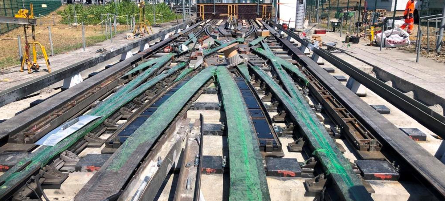 Weiche mit STRAILway Kunststoffschwellen