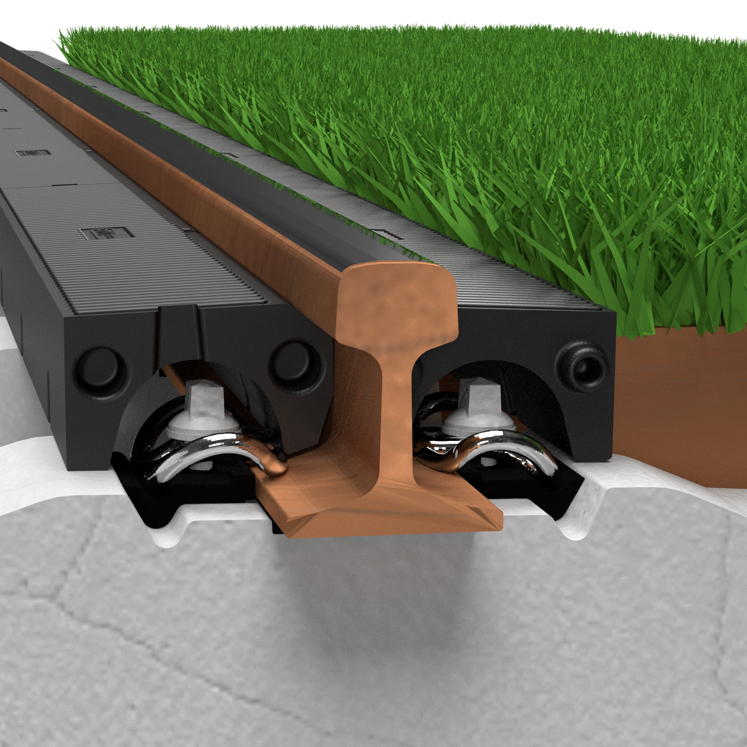 3D green track - STRAILastic green track - Green track with a system - for a better urban climate