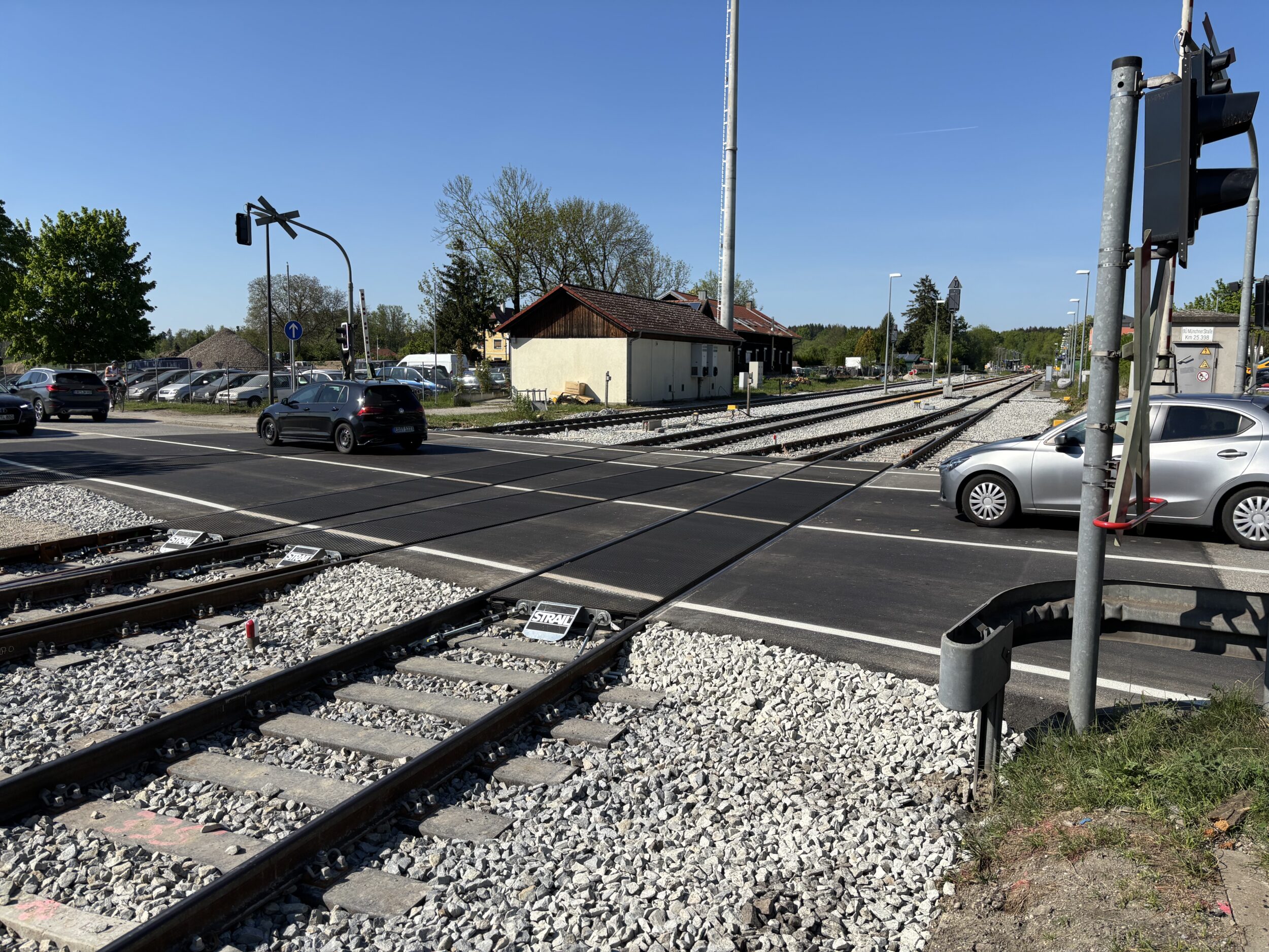 STRAILway 30 - The polymer sleeper for regional rail installed in a level crossing