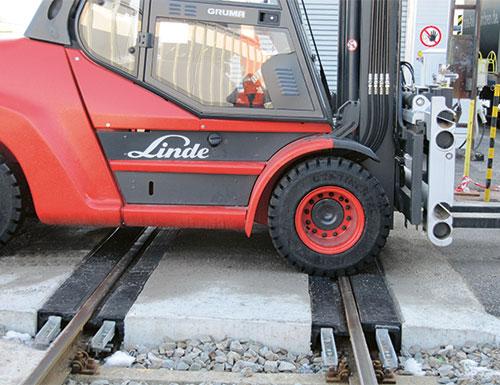 profil - Track crossing system tested with a forklift