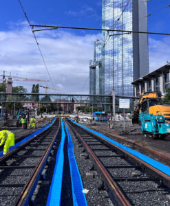 STRAILastic Schienenisolierung in Göteborg für Straßenbahn