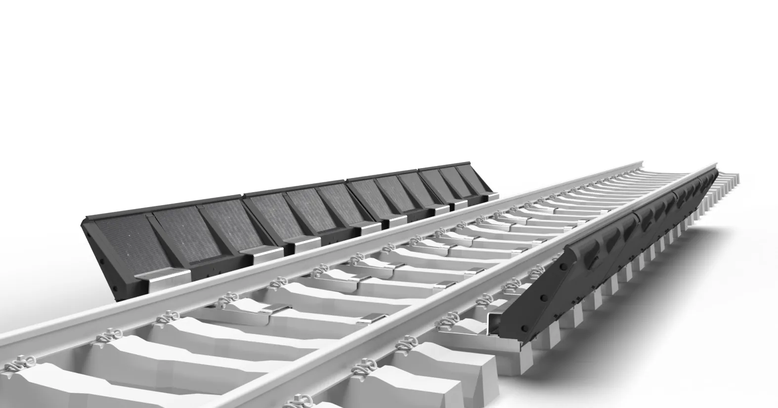 3D Darstellung STRAILwave mSW360 - Die Mini-Schallschutzwand – effektiver Lärmschutz bei freier Sicht