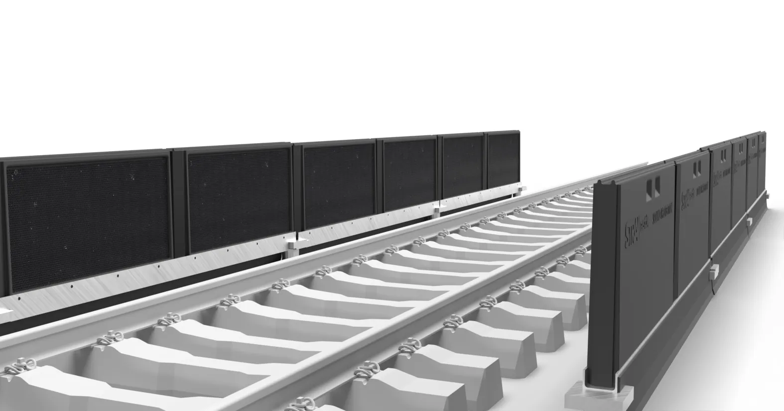 3D Darstellung STRAILwave mSW1250 - Kompakter Schallschutz für begrenzte Platzverhältnisse.