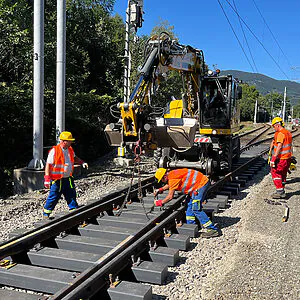 Weiche mit STRAILway Kunststoffschwellen in Loucna