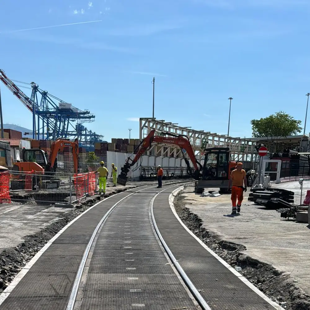 Binario Trincerone level crossing for heavy loads at the port